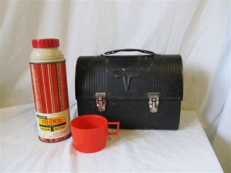 1960 metal lunch box prices|1960s lunch boxes with thermos.